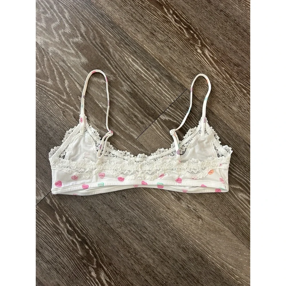 Skims Fits Everybody Lace Candy Heart Scoop Bralette Limited Holiday NWOT RARE - Picture 3 of 8